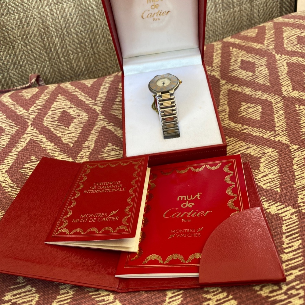 Cartier Watch  Must 21 27mm Women's Cream X Silver - Picture 2 of 9